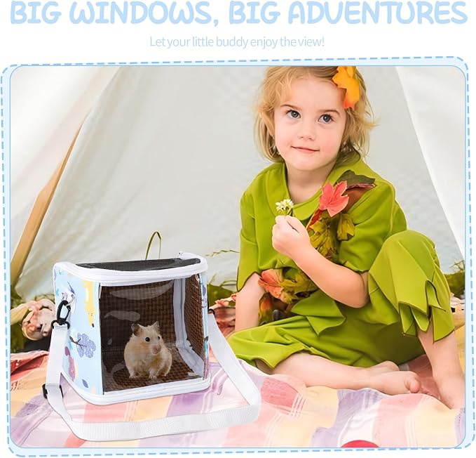 Guinea Pig Carrier Bag with Water Bottle，Travel Portable Small Animal Carrier - Image 5