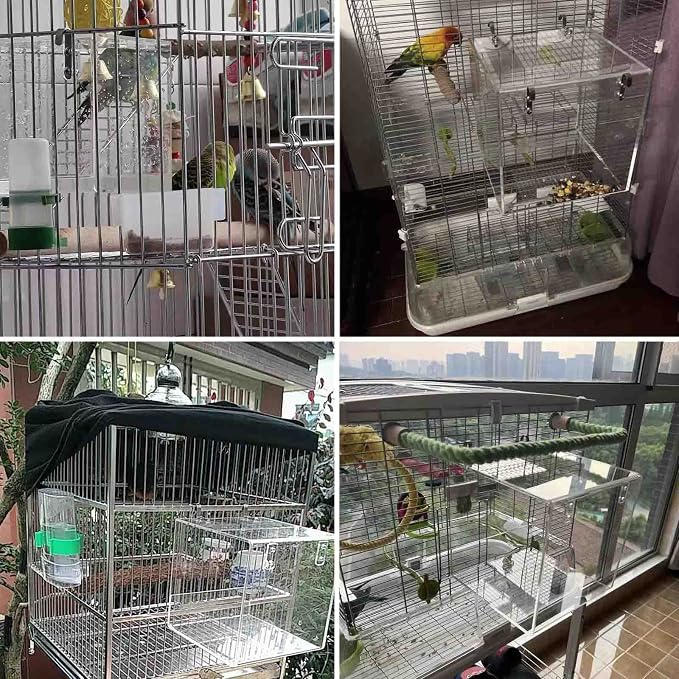 Hanging Cube Bird Bath Cage, Transparent Bird Bathtub Bath Shower - Image 7