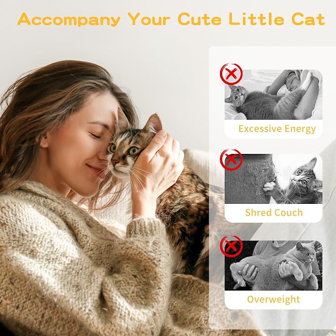 Pawaboo Feather Teaser Cat Toy, Interactive Feather Wand Cats Toy Flying - Image 6