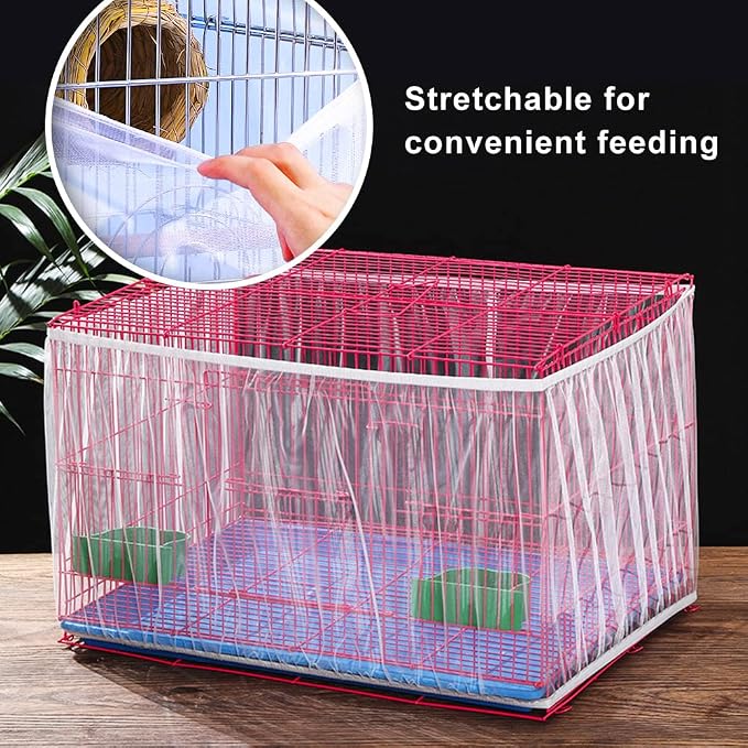 Bird Cage Seed Catcher Skirt, Bird Cage Mesh Net Cover, Parakeet Cage Skirt - Image 6