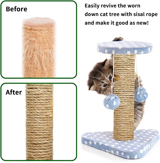 Cat Natural Sisal Rope 1/4 Inch 6mm 164-Feet - Image 2