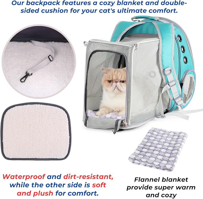 Lollimeow Cat Carrier Backpack, Expandable Bubble Pet Carrier - Image 6