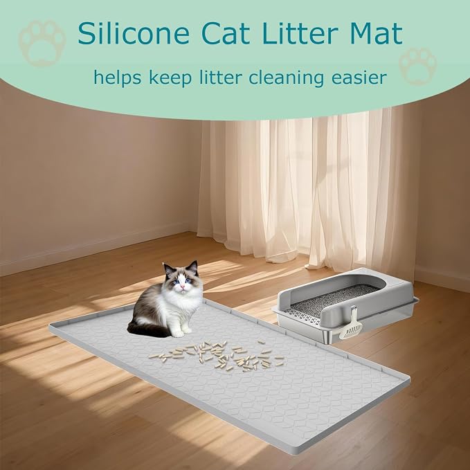 Cat Litter Mat for Litter Box, Silicone Large Cat Litter Trapping Mat - Image 7