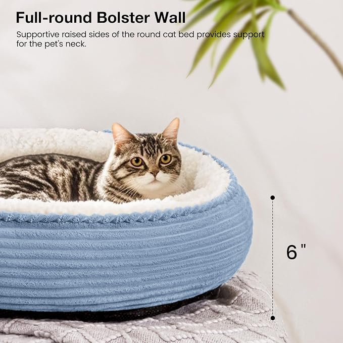 Love's cabin Round Donut Cat and Dog Cushion Bed, 20in Pet Bed - Image 5