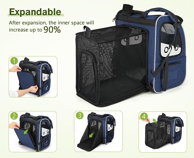 Pecute Pet Carrier Backpack, Cat Backpack Carrier, Expandable - Image 10