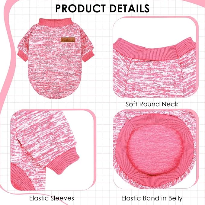 2 Pcs Dog Sweaters for Small Dogs Girl Boy Winter Fleece Clothes Warm Soft Dog - Image 3