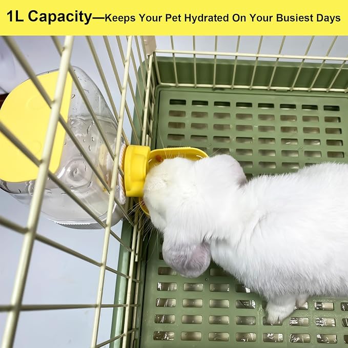 35oz Rabbit Water Bottle, Pet Hanging Automatic Water Dispenser - Image 2