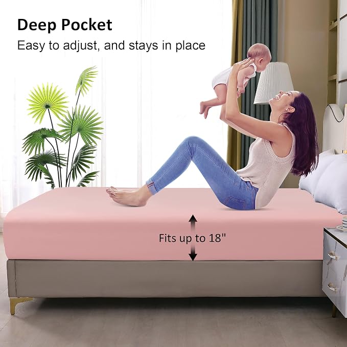 Waterproof Mattress Protector Full, Fitted Sheet Style Breathable Mattress Cover - Image 4