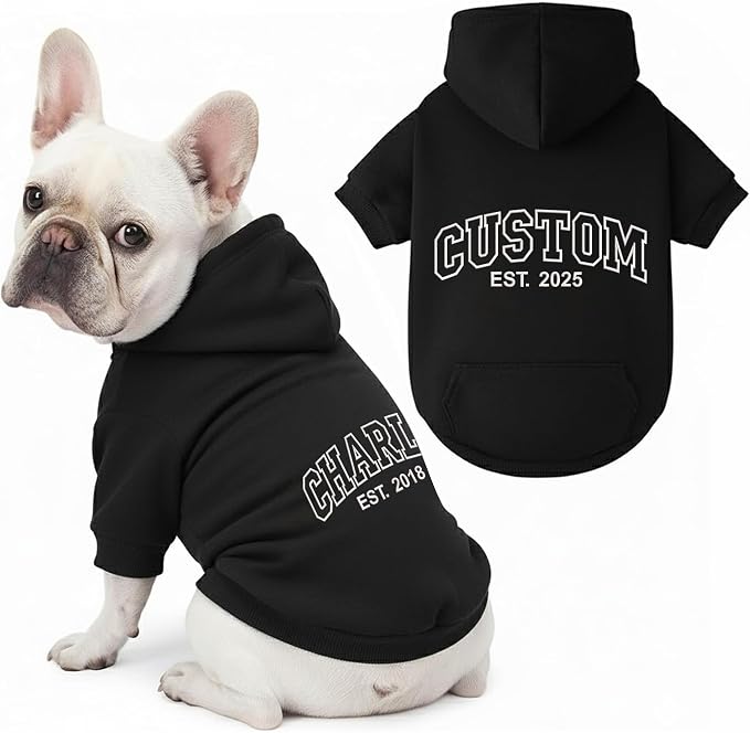 Noni Personalized Name Dog Hoodie, Embroidered Puppy Sweater by Noni