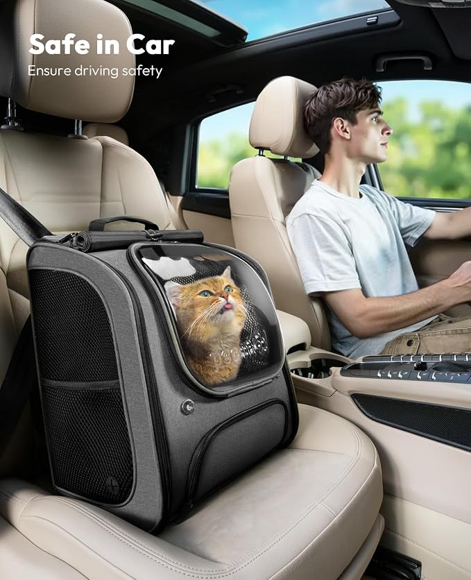 Pecute Cat Backpack Carrier, Large Space Cat Bubble Backpack, Breathable Cat - Image 8