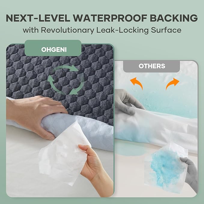 OhGeni 100% Waterproof Mattress Protector, California King-Gray, Fits 6"-20" - Image 4