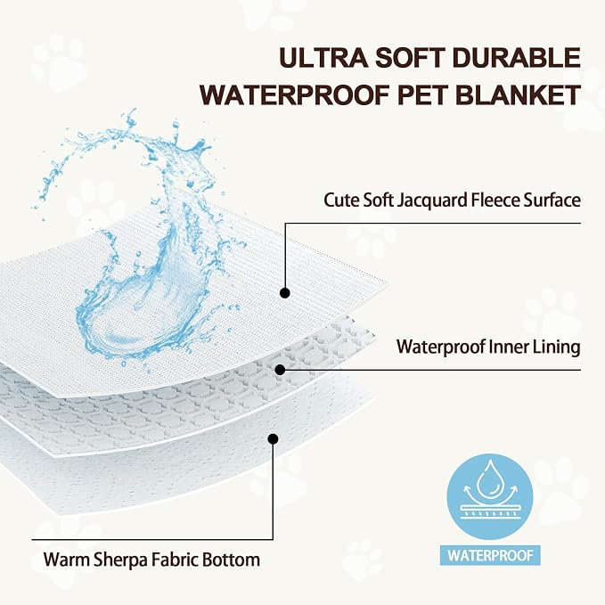 Waterproof Blanket for Dog Puppy Cat, Cute 3D Textured Flower Dog Blanket for - Image 2