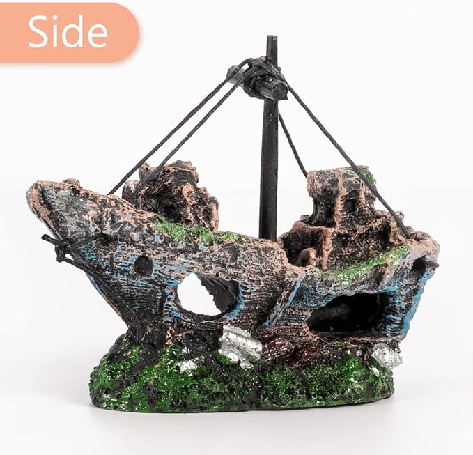 Raeasily Fish Tank Decoration Aquarium Accessories, Shipwreck Decor, Resin - Image 9