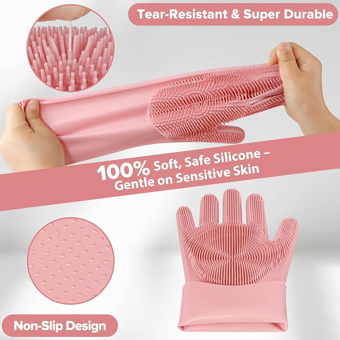 6PCS Pet Grooming Kit for Dogs, Cats and Horses | Dog Washing Gloves | Dog Bath - Image 4