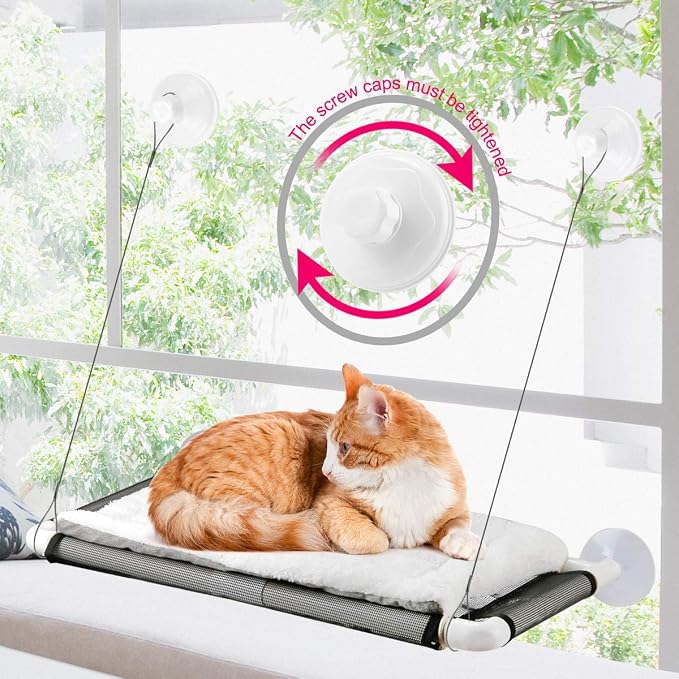 Cat Window Perch, Cat Hammock Window Seat w/Free Fleece Blanket 2025 Latest by SupplierforCats