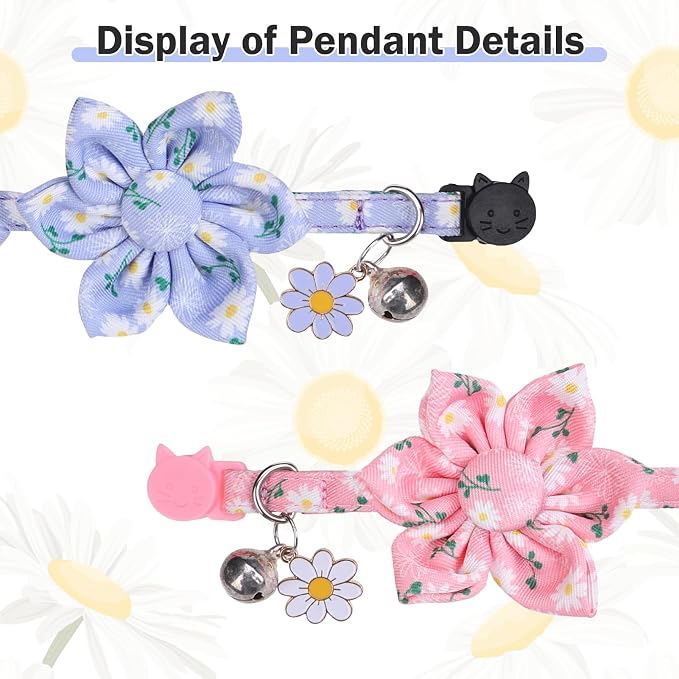 Breakaway Cat Collars for Girl Boy Cats, 2 Pack Cute Kitten Collar - Image 6