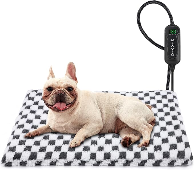 MIXJOY Heated Dog Bed, 11 Adjustable Temperature Dog Heating Pad Indoor by MIXJOY