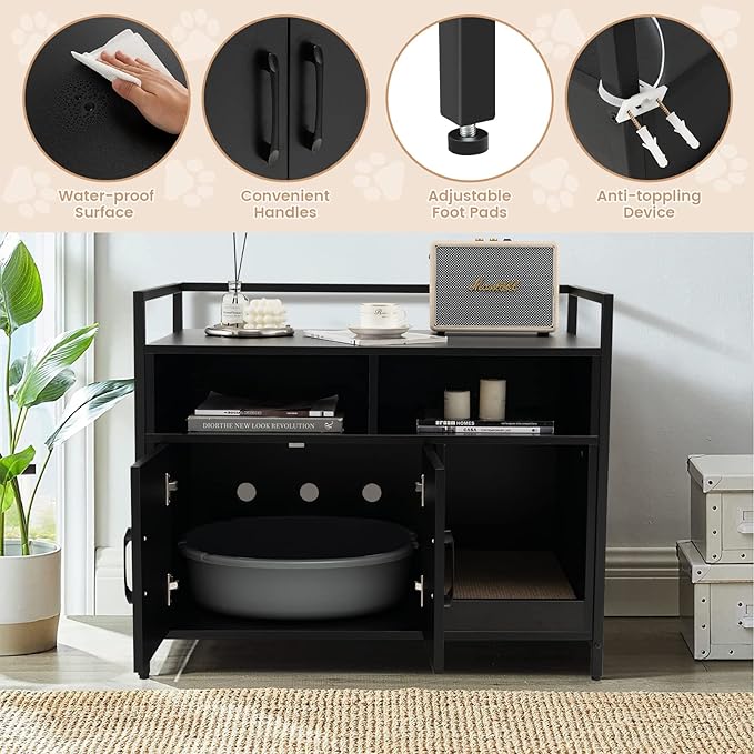 Giantex Cat Litter Box Enclosure - Image 4