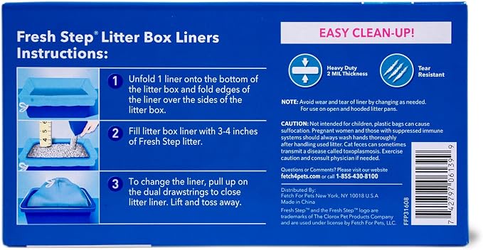 Fresh Step Drawstring Cat Litter Box Liners, Scented Heavy Duty Kitty Litter - Image 5