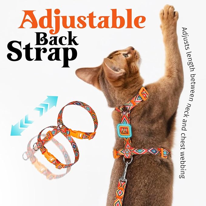 Dooradar Cat Harness and Leash, Escape Proof Adjustable Kitten Vest, - Image 2