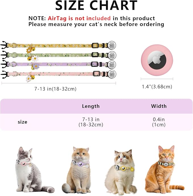 Smart QR Code Cat Collar with Online ID Profile & Integrated Airtag Holder - Image 2