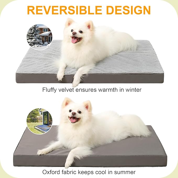 KSIIA Orthopedic Dog Bed, Deluxe Plush Waterproof, 29 x 18 Inch, 3-Inch Thick - Image 4