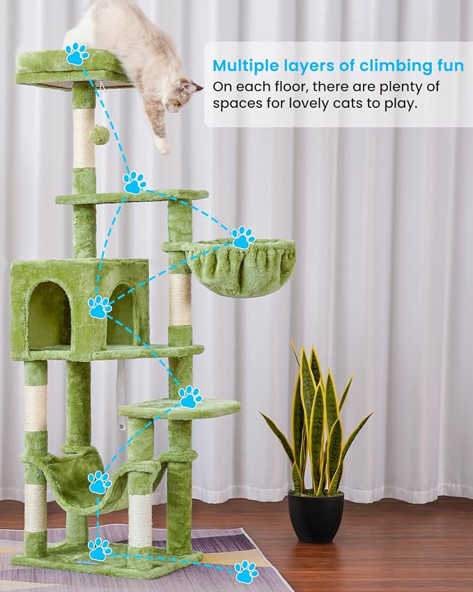 Hey-brother Cat Tree with Large Hammock, Cat Condo with Sisal-Covered - Image 6