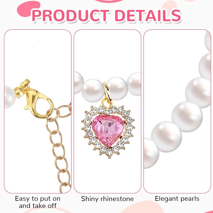 2PCS Kitten Collars Pearl Cat Dog Collar - Image 4