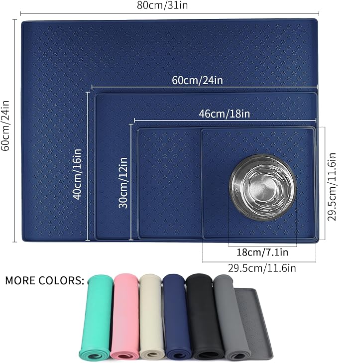Ptlom Silicone Pet Placemat for Dog and Cat, Waterproof Anti-Slip Pet Feeding - Image 2