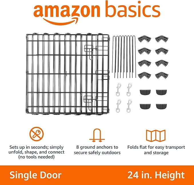Amazon Basics Foldable Octagonal Metal Exercise Pen - Image 5