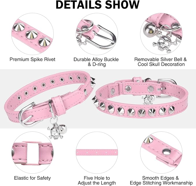 Leather Cat Collars for Boy Girl Cats - Image 2