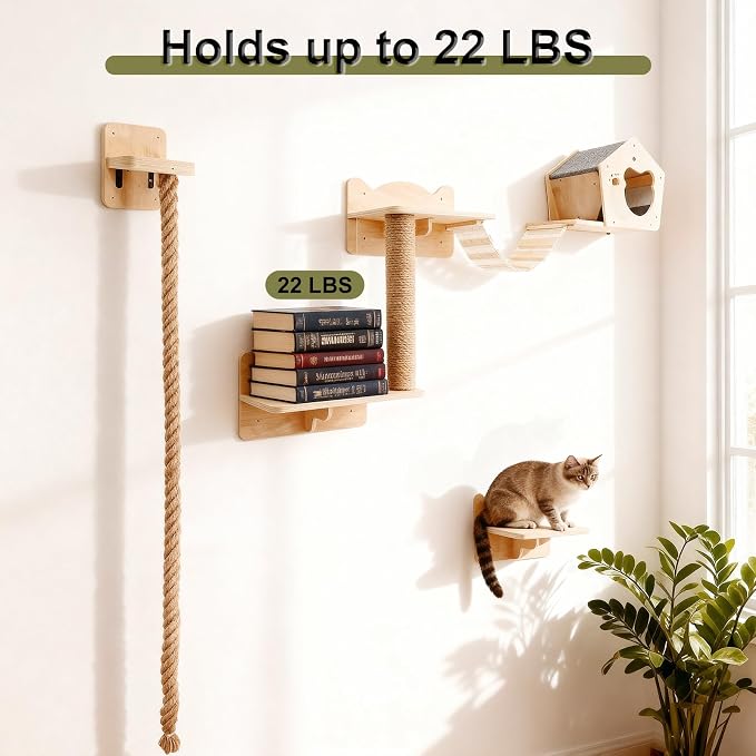 Cat Wall Shelves, DIY Wall-Mounted Cat Furniture Set - Image 7