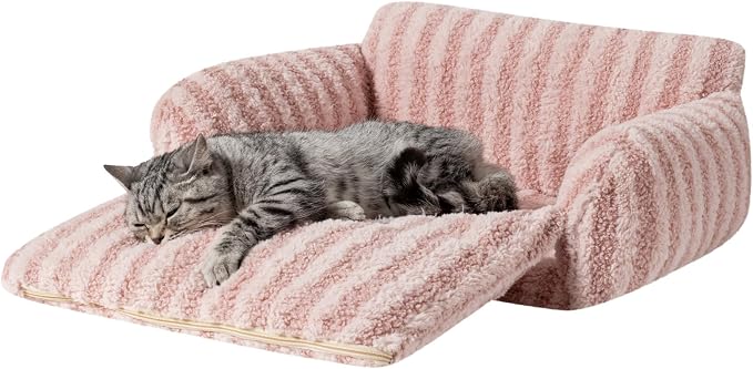 Hollypet Cat Bed Fluffy Plush Mutifuctional Double-Layer Soft Pet Couch - Image 2