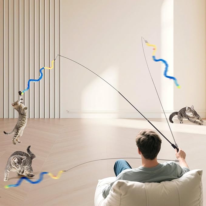 Cat Wand Toy, Long Interactive Wand Toys - Image 3