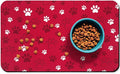 Dog Food Mat, Absorbent Water Bowl Mats Cat Pet Feeding Placemats Red 17 * 30 by Zoeeya