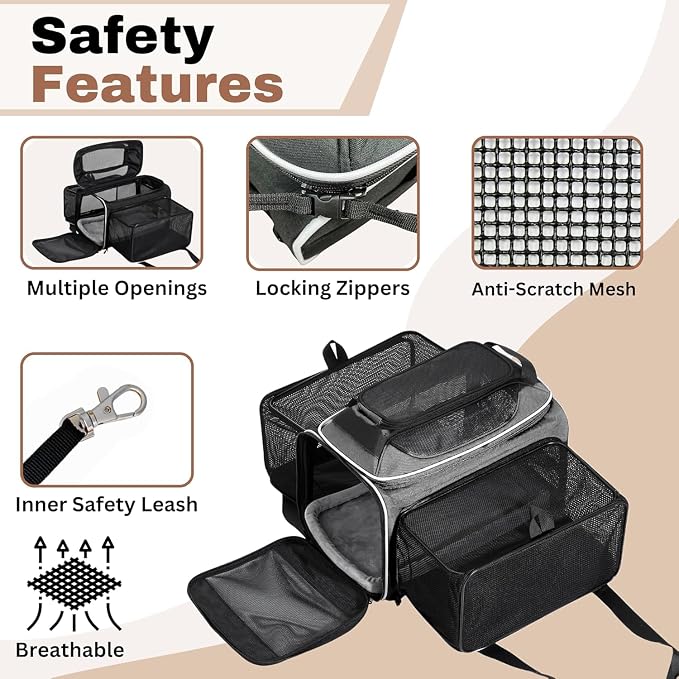 Airline Approved Top-Expanding Pet Carrier on Wheels- Extra Spacious Soft Lined - Image 5