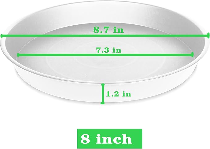 6 Pack of 8 inch Plant Saucer, Heavy Duty Plastic Plant Drip Trays 8" Round - Image 3