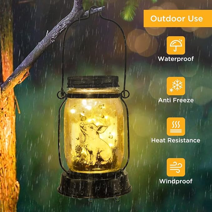 kyoryuger Pig Gifts for Women/Men/Kids Pig Lovers Animal Solar Lantern - Image 5
