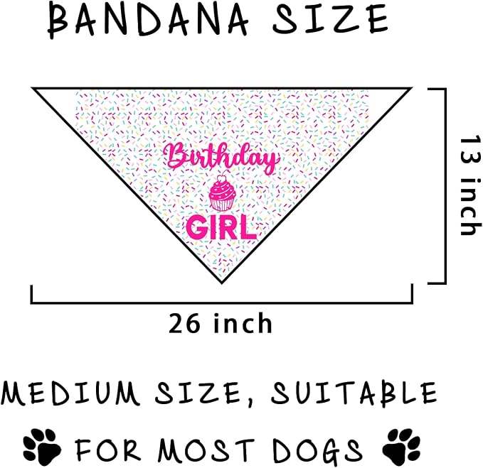 Dog Birthday Bandana Birthday Girl Pet Scarf Bibs Accessories Party Supplies - Image 2
