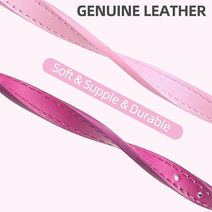 PUPTECK 2 PCS Soft Genuine Leather Cat Kitten Collar - Image 4