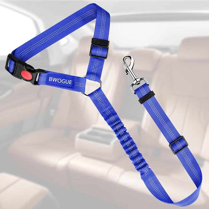 BWOGUE Pet Dog Cat Seat Belts, Car Headrest Restraint Adjustable Safety Leads - Image 2