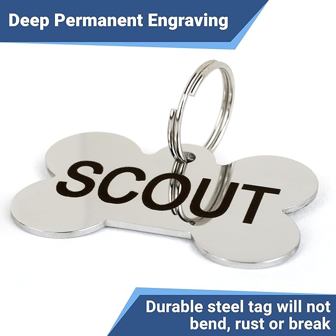 GoTags Stainless Steel Pet ID Tags, Personalized Dog Tags and Cat Tags - Image 3