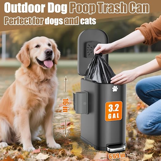 Dog Poop Trash Can Outside - Image 5