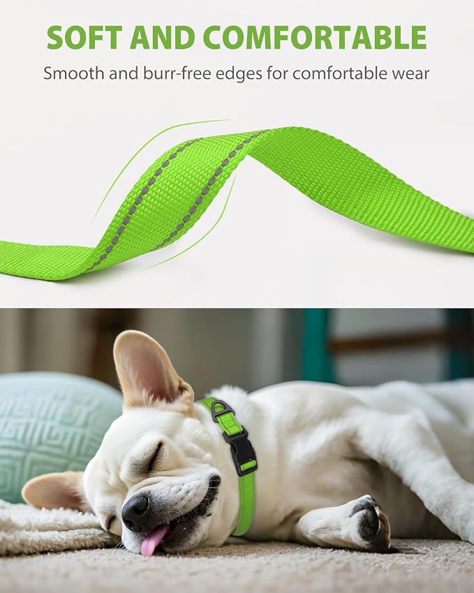 Joytale Small Dog Collar, Reflective and Adjustable Nylon Collar - Image 3