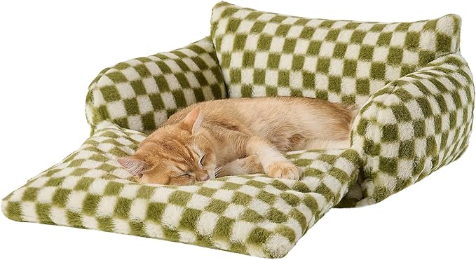 Hollypet Cat Bed Fluffy Plush Mutifuctional Double-Layer Soft Pet Couch - Image 2