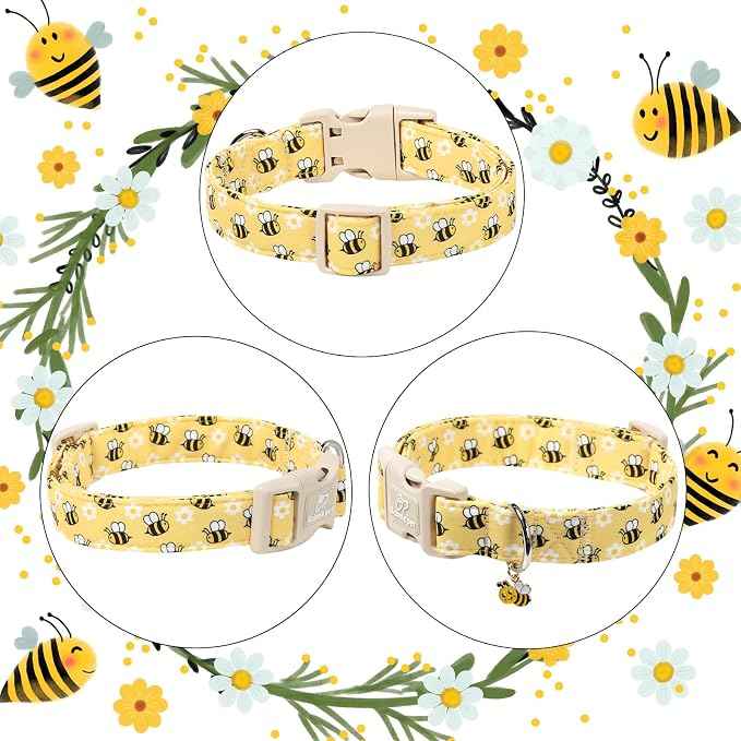Bee & Daisy Dog Collar for Medium Dogs