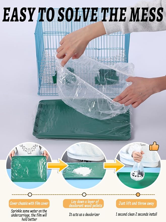 Large Disposable Bird Cage Tray Liners，34'' X 22'' Plastic Parakeet Cage Liner - Image 3
