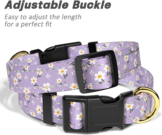 Reflective Dog Collar for Extra Small Dogs, Cute Flower Theme Adjustable - Image 6