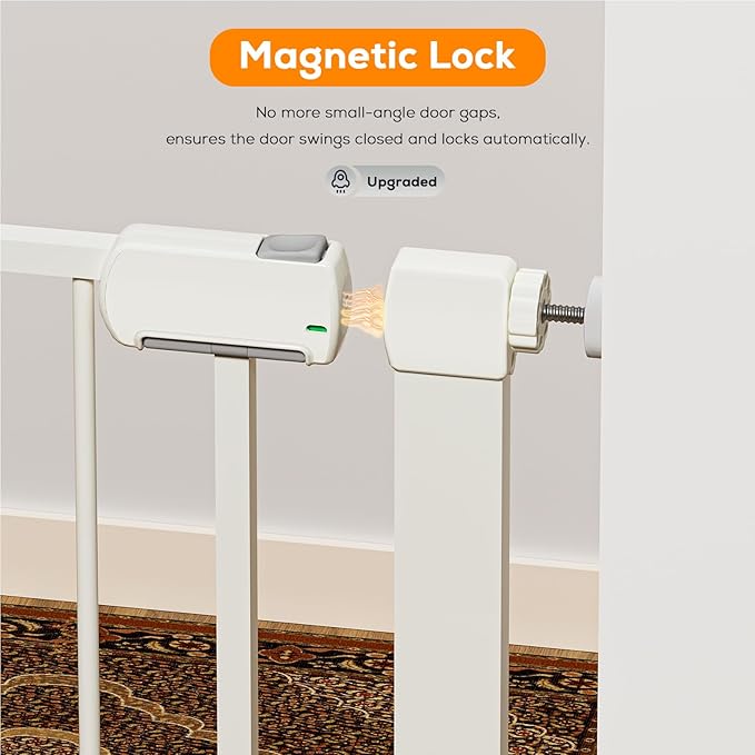 29.5-40.6" Magnetic Baby Gate for Stairs, Pressure Mounted Dog Gate Indoor - Image 2