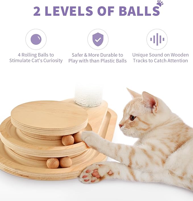 Made4Pets Cat Scratching Post Cat Scratcher Kitten Toys - Image 3